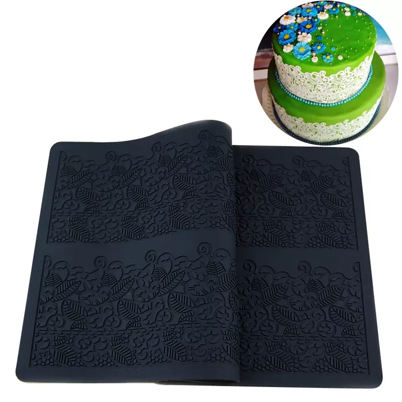 

Flower Pattern Silicone Mat Fondant Cake Lace Embossed Cake Mold Sugar Lace Mat Cake Decorating Tool Embossing Mat New
