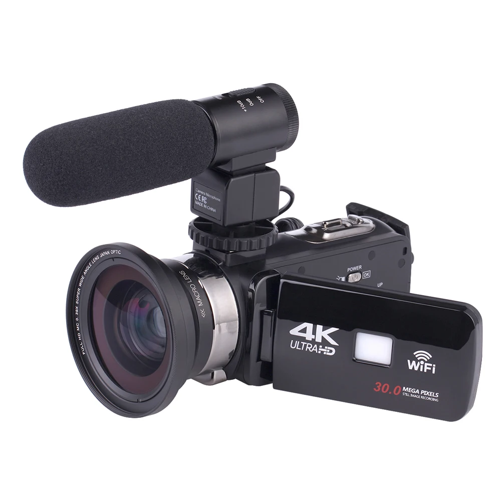 

Беспроводная 4K видео профессиональная видеокамера с 3-дюймовым сенсорным экраном 48 МП Цифровые камеры записывающее устройство ночная верс...