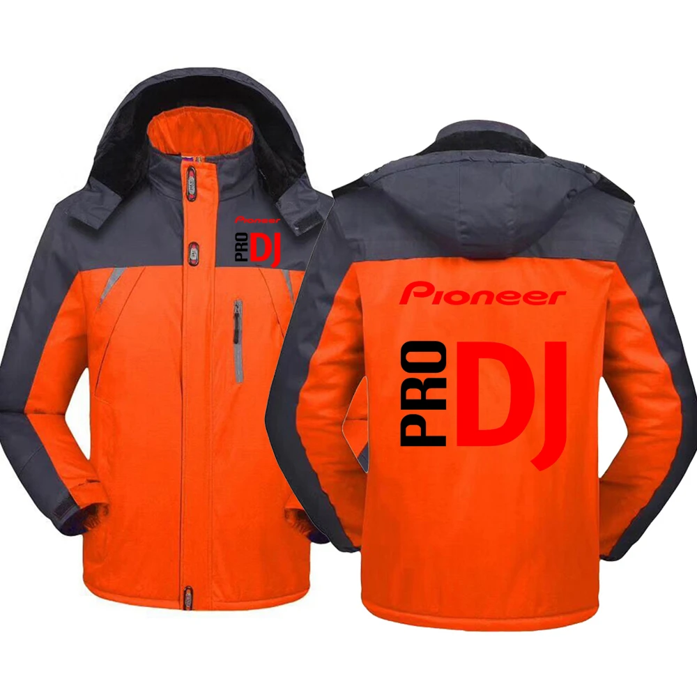 

Autumn Winter New Colorblock Men's Down Jacket Pioneer Pro DJ Printed Customizable Logo Hoodies Warm Down Jacket Men's Windproof