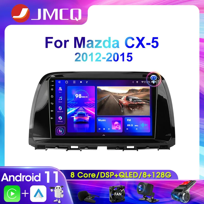 JMCQ 2Din 9" Car Radio Multimedia Video Player For Mazda CX-5 CX5 CX 5 2012-2015 Navigation GPS Carplay 4G Wifi DSP Android 11