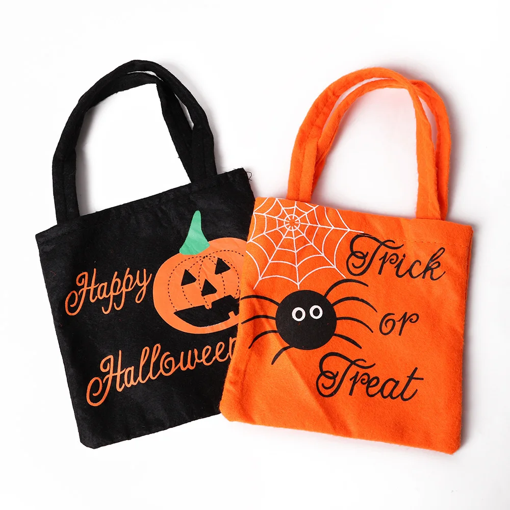 

Halloween Pumpkin Handbag Creative Witch Ghost Pattern Eco Non-Woven Tote Bag Halloween Decoration Trick or Treat Prop Candy Bag