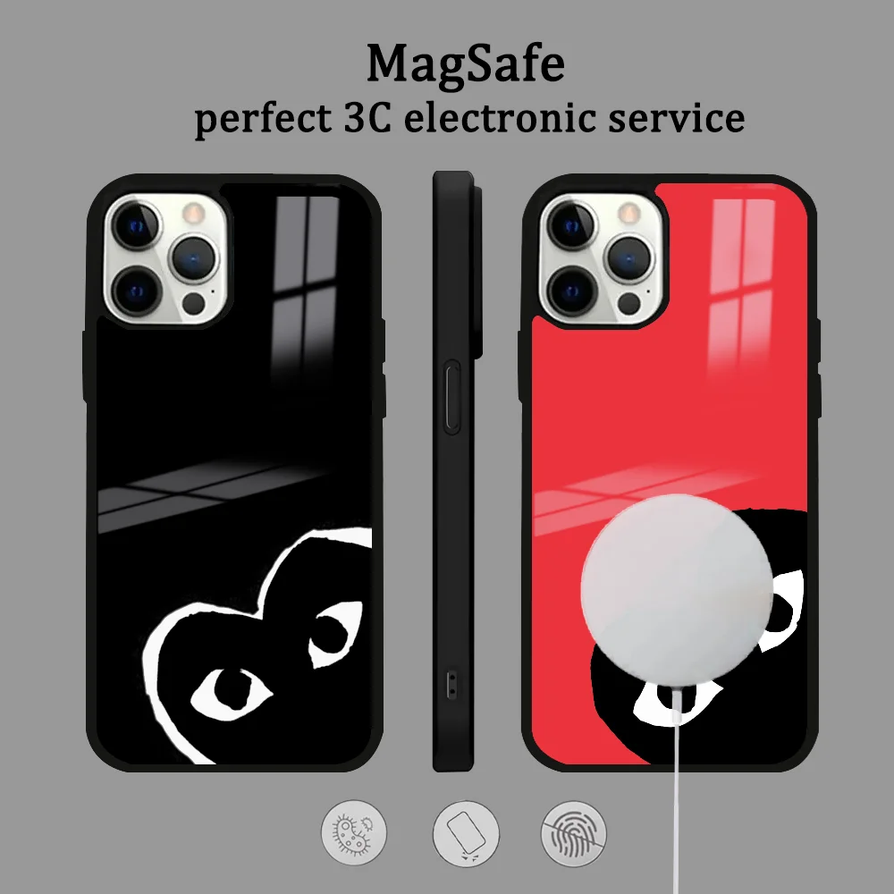 Фото Чехол для телефона с сердечком для IPhone 16 15 14 13 12 11 Pro Max Plus Mini Magsafe №1