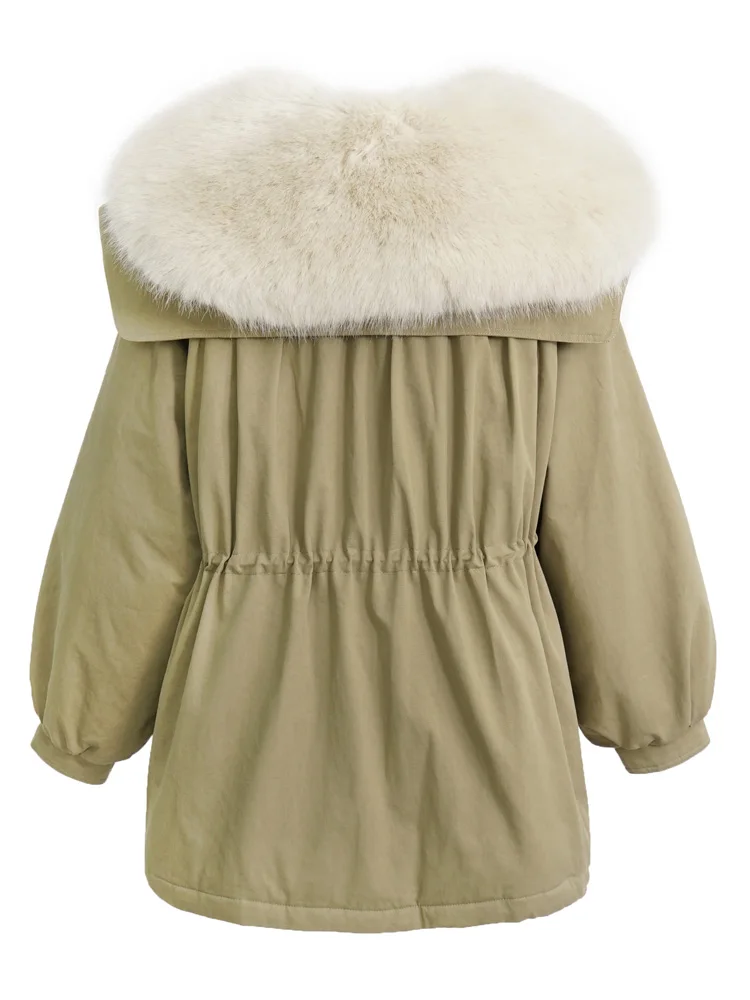 One-T Shawl Fur Collar Thickness White Duck Down Coats 2022 New Women Winter Warmth Jackets Windproof Casual Loose Parka Clothes