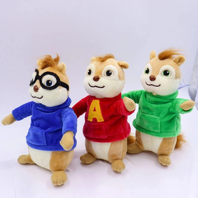 Kawaii Fluffy Chipmunks Stuffed Animals Children Xmas Gift 3pcs/set