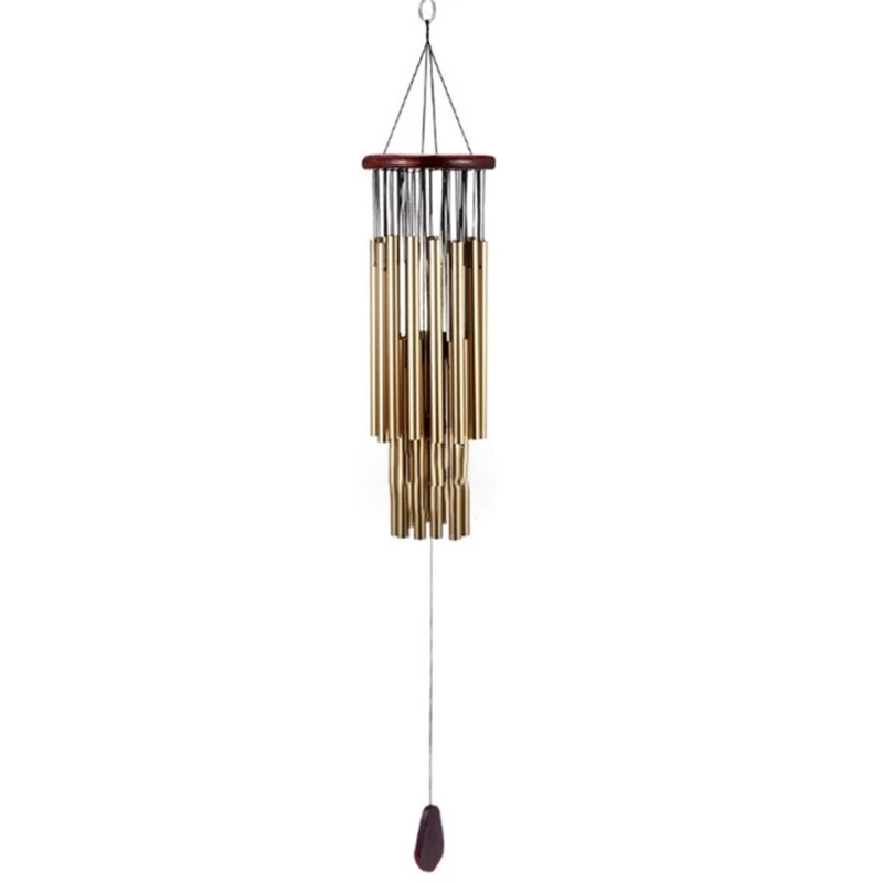 

Handmade Wind Chimes 27 Tubes Large Outdoor Wooden Wind Bell Memorial Wind Chimes Outdoor Decor for Patio Porch Garden o