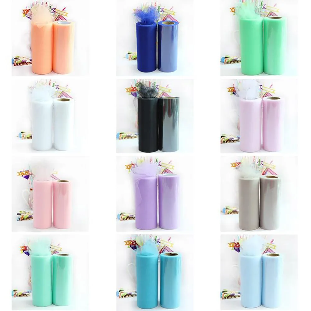

Tulle Roll With 6inch 22M Gauze Reel Tutu For Party Flower Ball Skirt Gift Wrap Wedding Ragdoll Headdress Decoration Supplies