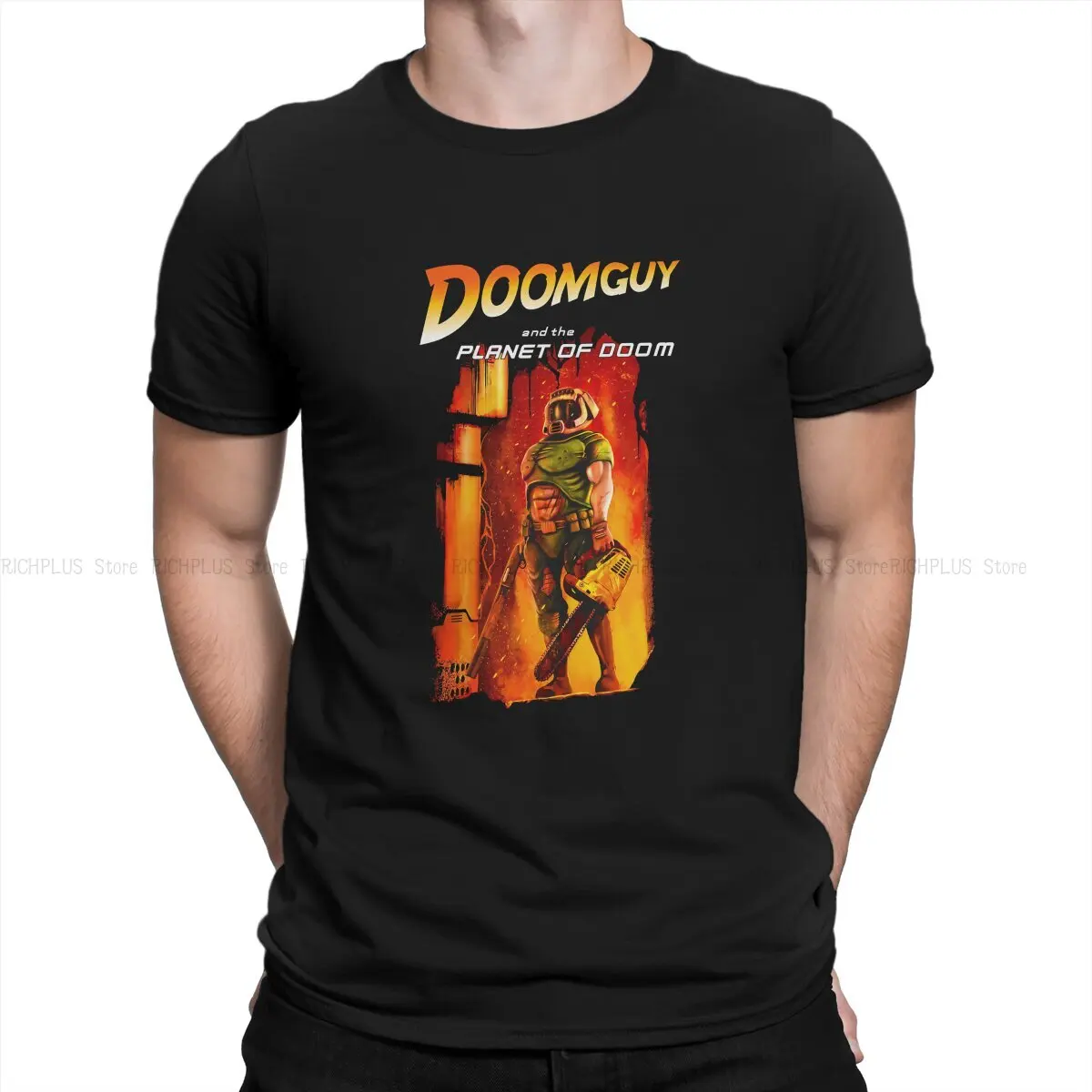 

Классическая Специальная футболка Doomguy из планеты Дума, футболка из полиэстера для отдыха с игрой Дума, Лидер продаж, футболка для мужчин и женщин