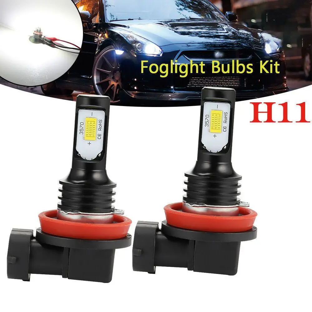 

2Pcs/Set Bright LED Hi/Low Kit Beam H11/H9 80W 8000K Car Fog Light Turn Signals DRL Headlight Driving Bulb