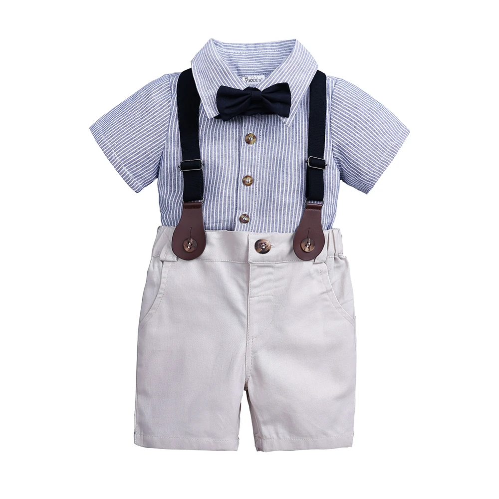 

Summer Children Clothes Sets Baby Boys Short Sleeve Rompers Shorts Suit Wedding Birthday Fashion Formal Gentleman Outfits