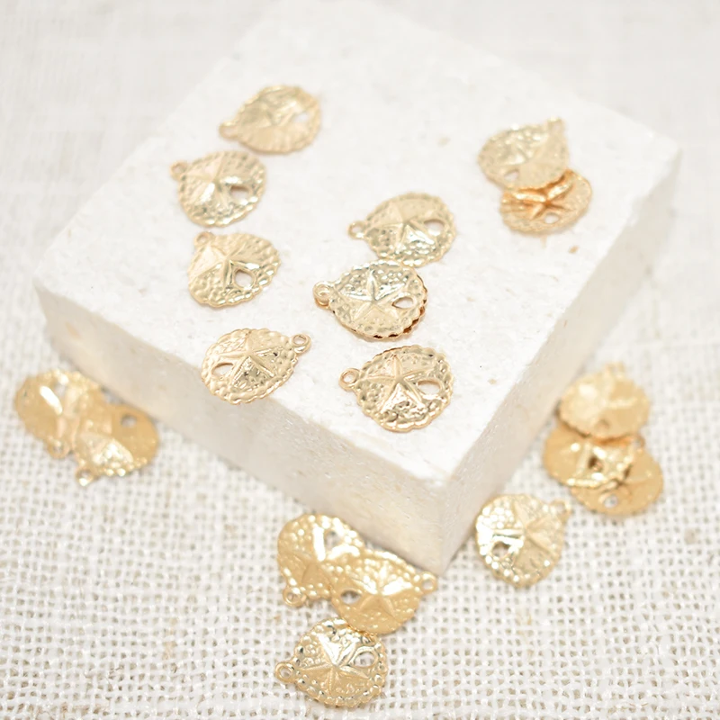 Песчаный доллар 14K, Золотая подвеска, искусственный цвет, ювелирные изделия для самостоятельного изготовления браслетов, ожерелий, Ювелирн... (art.: 3920b8a9a67b5) - 3920b8a9a67b5
