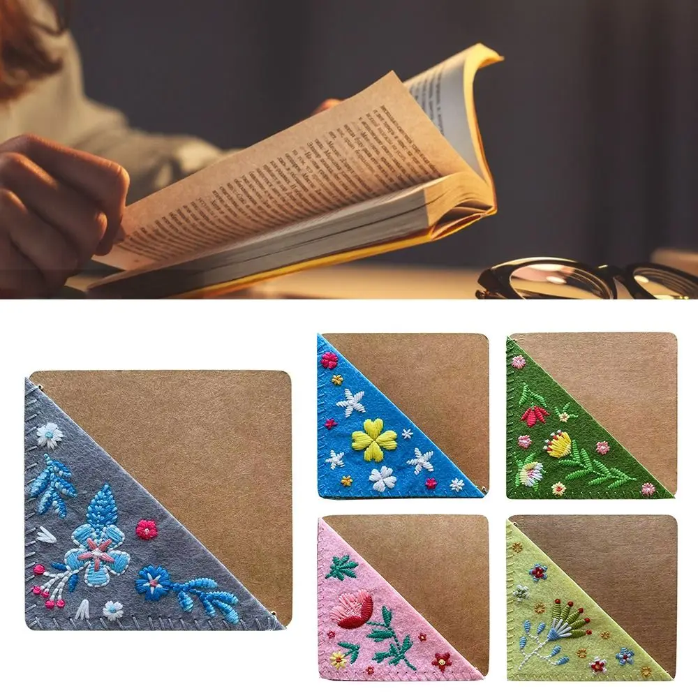 

For Reader Teacher Flowers Embroidery Book Corner Protector Corner Page Marker Bookmark Pagination Mark Book Clip