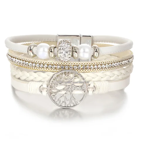 Женские кожаные браслеты ALLYES дерево жизни