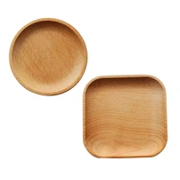2022wood serving plate wood square round serving tray fruit dessert cake snack candy wooden bowls