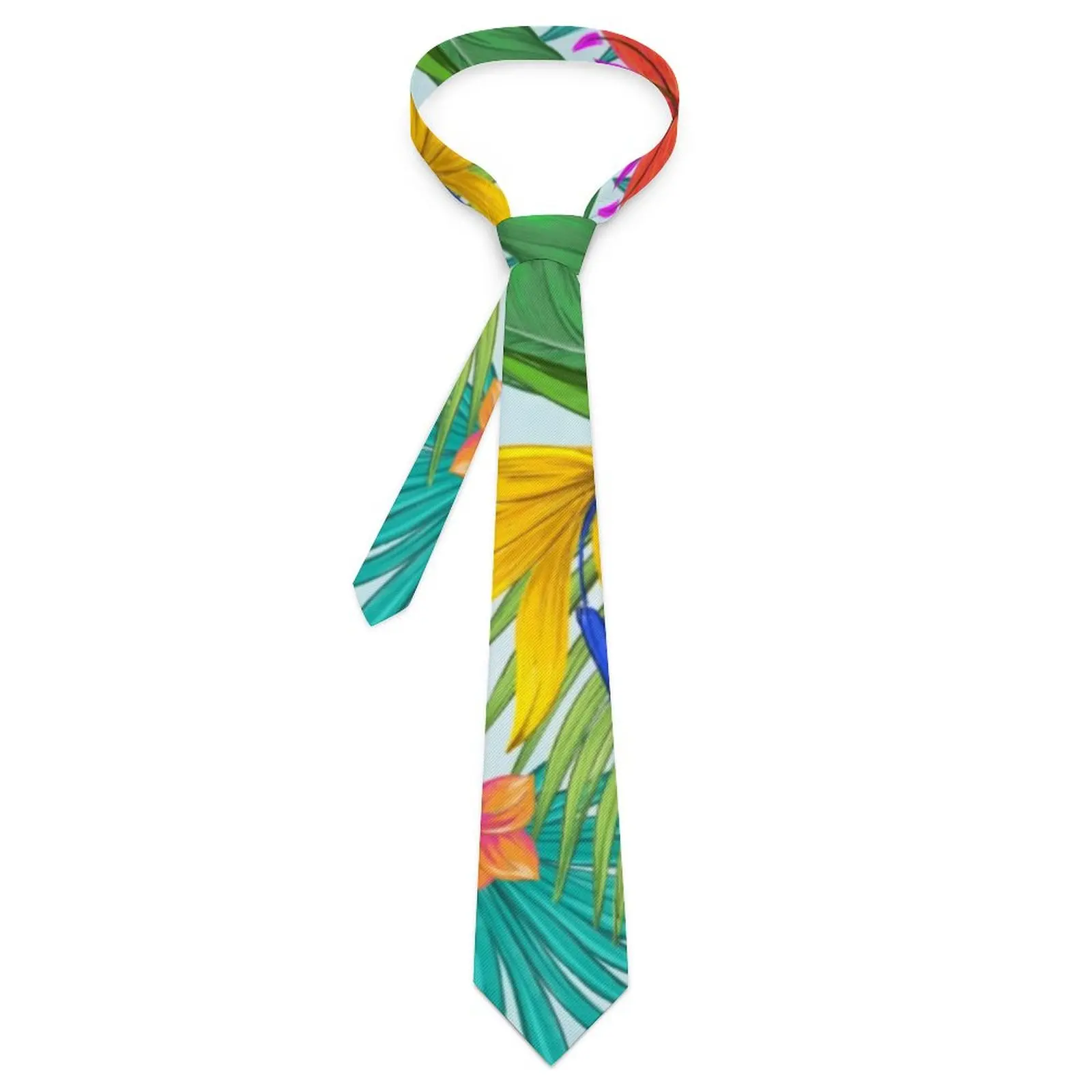 

Мужской галстук, галстук с принтом пальмовых листьев, Гавайский Цветочный Новый Повседневный галстук с принтом, женская одежда