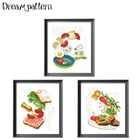 Наборы для вышивки крестиком на завтрак, 18 карат, 14 карат, 11 карат, белые, без принта, наборы для вышивки хлопковой нитью, рукоделие сделай сам