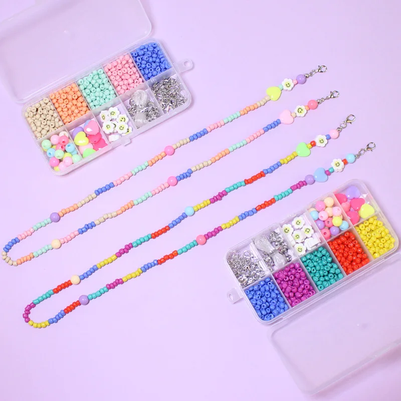 

New DIY Bohemian Colored Glass Rice Bead Mask Necklace Sling Anti slip Glasses Necklace Women's Material Bag Anti loss Sling