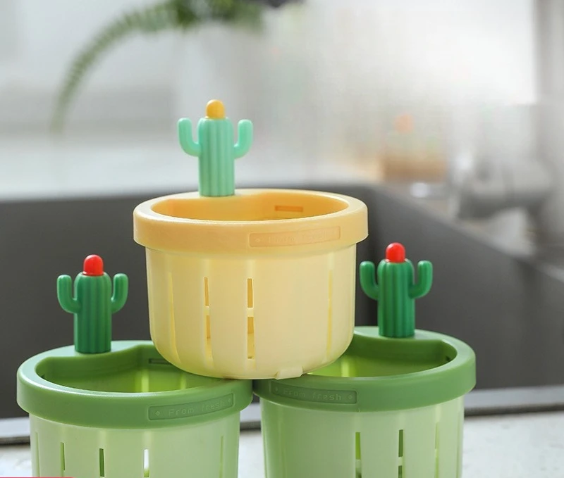 Фото Фильтр-сетка для раковины Cactus: корзина для сбора пищевых отходов в кухонной раковине/мойке №1