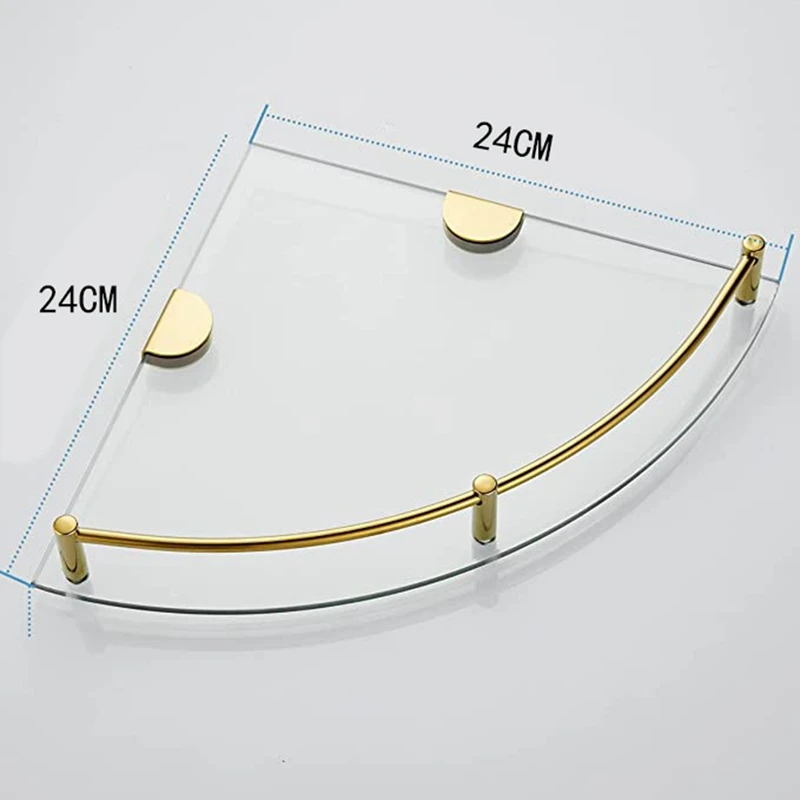 Полки для ванной Двухуровневая угловая полка из закаленного стекла комнаты