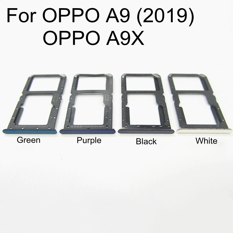 

1pcs Sim Card Tray Holder For OPPO A9 2019 Sim Micro Reader Card Slot Adapters For OPPO A9X Card Socket Repair Parts