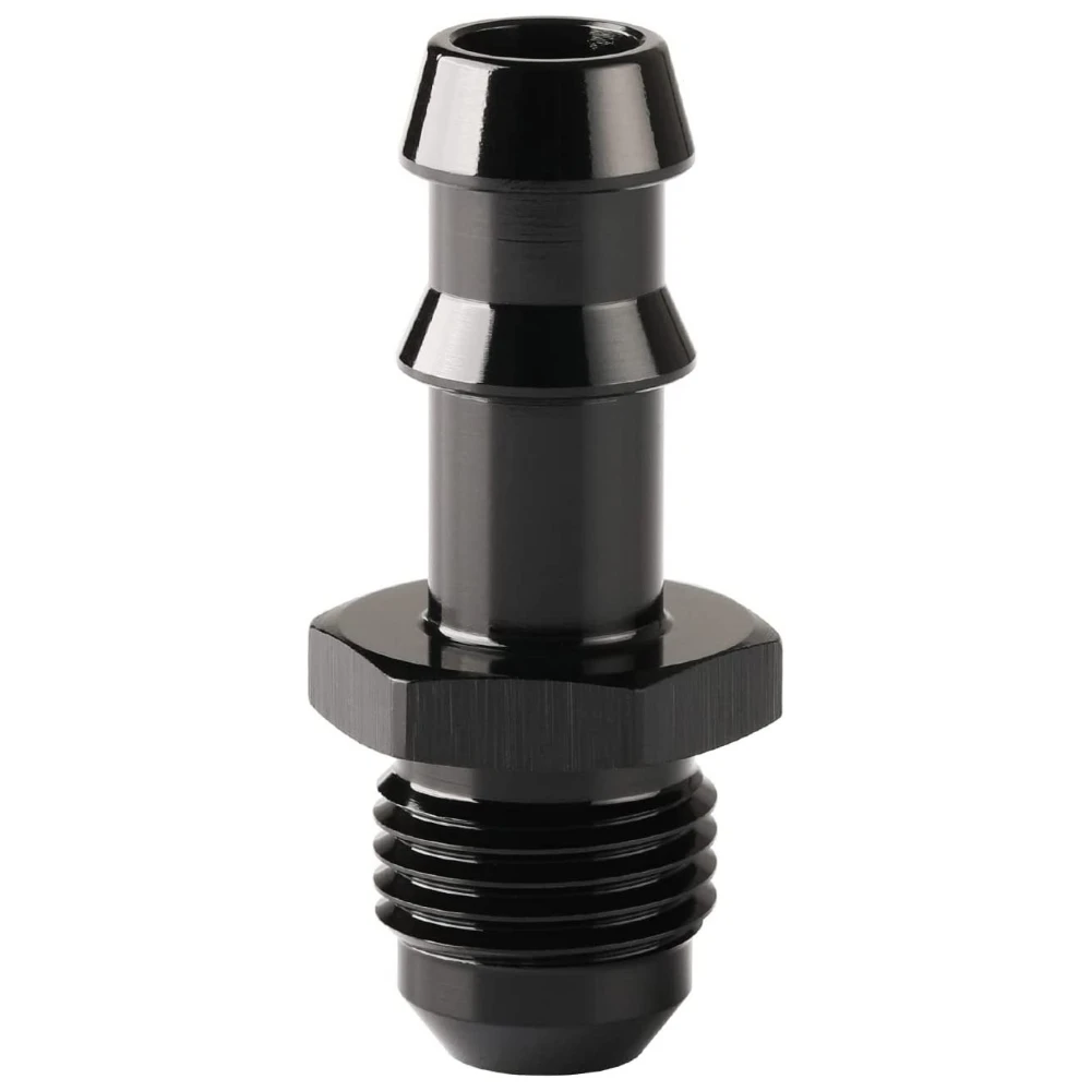 

6AN 8AN Male Flare to 3/8 5/16 1/2 Hose Barb Straight Fitting Adapter AN6 3/8" AN6 5/16" AN8 1/2" Push Lock Aluminum Black