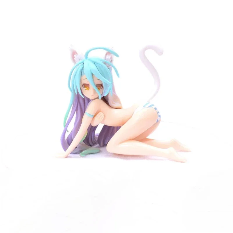 

5CM NO GAME NO LIFE Anime Figure Shiro Humanoid Rabbit Ears Cat Tail Sexy Kneeling Girl Model PVC Desktop Collection Decoration