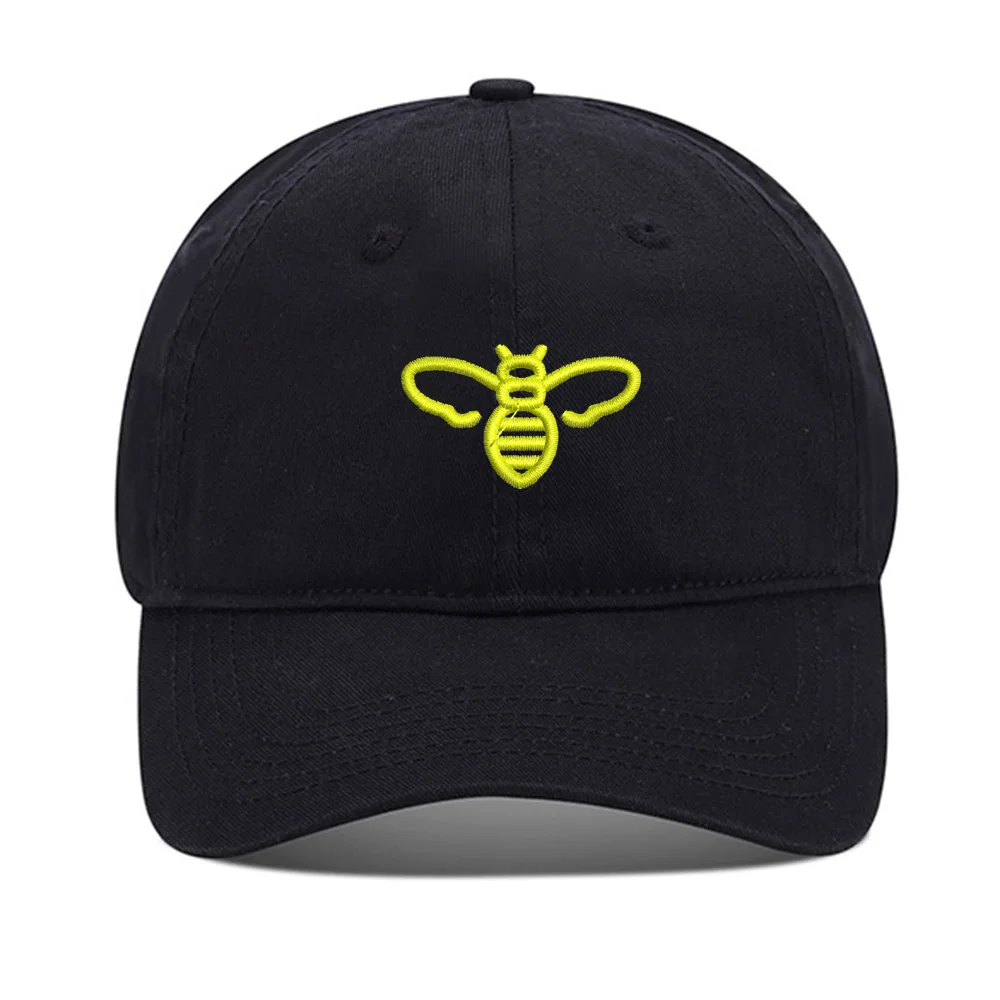 

Lyprerazy Baseball Caps Cute Bee Unisex Embroidery Baseball Cap Washed Cotton Embroidered Adjustable Cap