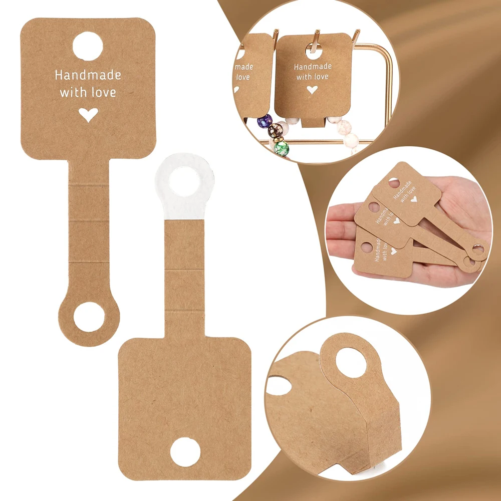 50Pcs/Set Half-fold Cards Self-adhesive Price Tag Jewelry Packing Accessories Bracelet Ring Holder Handmade Making