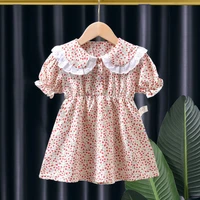 toddler baby girl dress a line skirt floral short sleeve skirt kid clothes sweet style 2022 summer dress for girls floral print