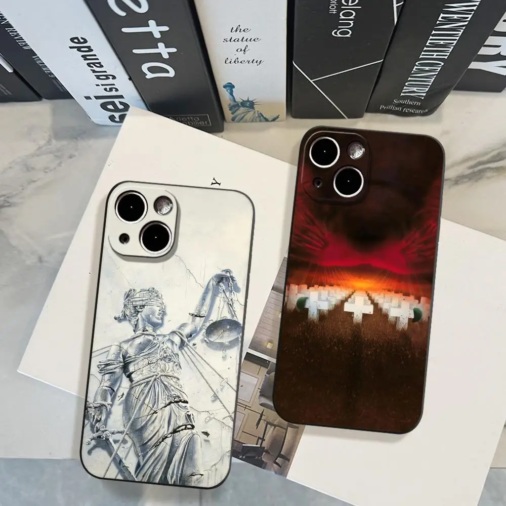 Фото Противоударный прозрачный чехол для iPhone 17 Air 16 15 14 Plus 13 12 11 Pro Max 16e с HD-задней панелью и дизайном Logo Music M-Metallica Album №2