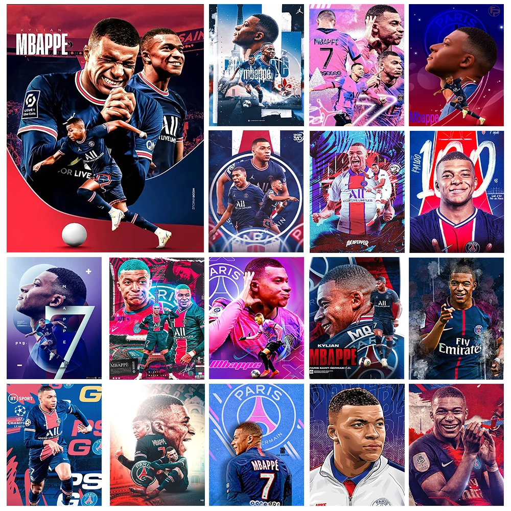 Aoger алмазная живопись Mbappe футбольная звезда стеганый узор во французском стиле
