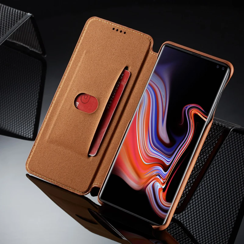Kup Dla Samsung Galaxy S10 Plus Przypadku Luksusowe Skórzane Magnes Etui Z Klapką Do Samsung S10 5G Pokrywa Portfel Slot Kart Z Mikrofibry Funda S10E
