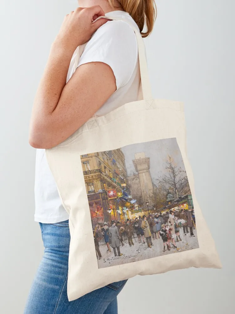 Porte Saint Denis Paris (20-й век) -ène Eug Galien Laloue Tote Bag Сумки для конфет сумка-тоут женская сумка