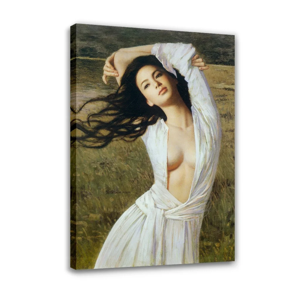 

Forbeauty Женская белая Картина на холсте с распылителем, водонепроницаемая и Настенная картина, картина маслом, Постер для декора комнаты