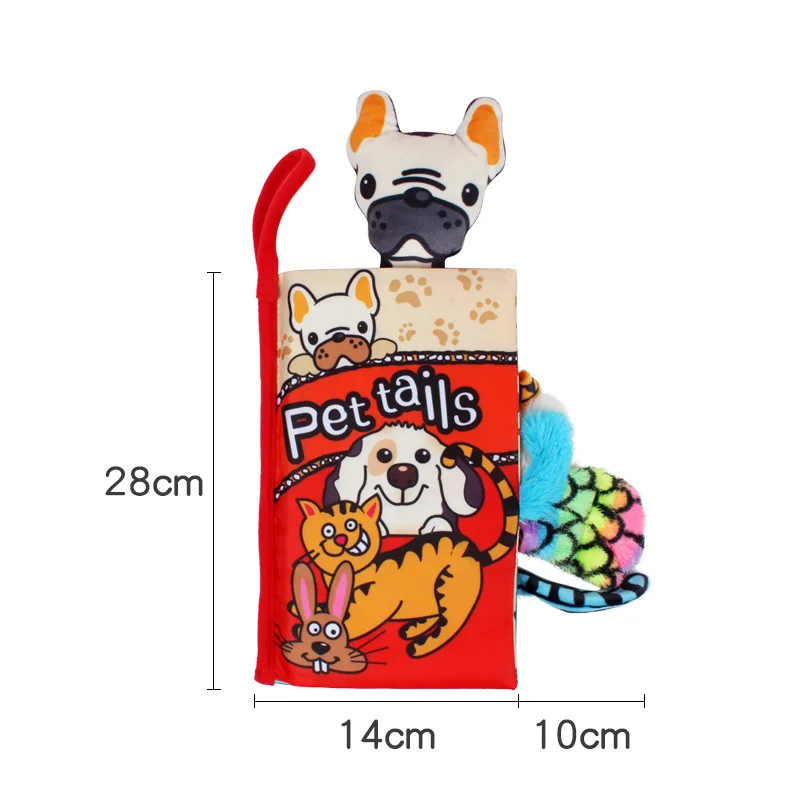 Мягкая тканевая книга для мамы и ребенка детские игрушки с сенсорным хвостом