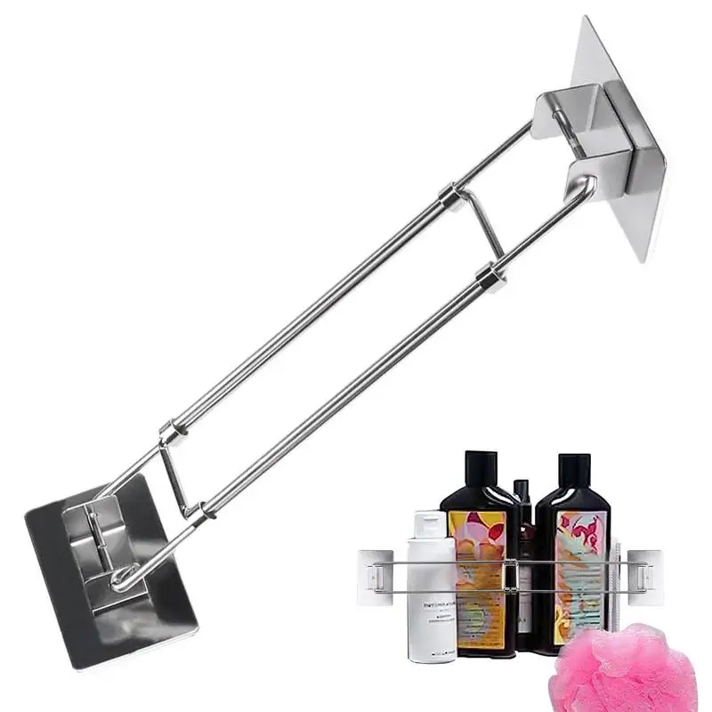 

RV Bathroom Corner Storage Bar No Drilling Stainless Steel Toiletries Securing Rod Accessories For RV Living To Fix Shampoo