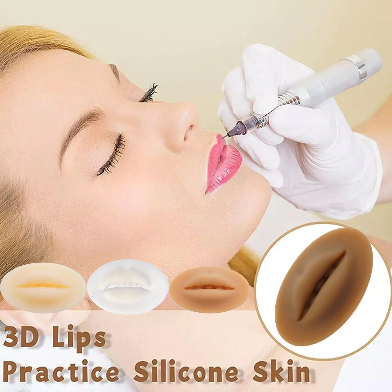 

Силиконовый блок для губ многоразового использования, силиконовый блок для губ для тренировок PMU, тату для начинающих, Перманентный макияж ...