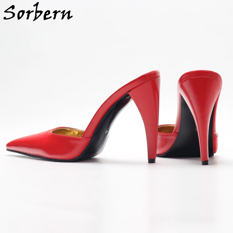 Шлепанцы унисекс на высоком каблуке с острым носком без застежки |