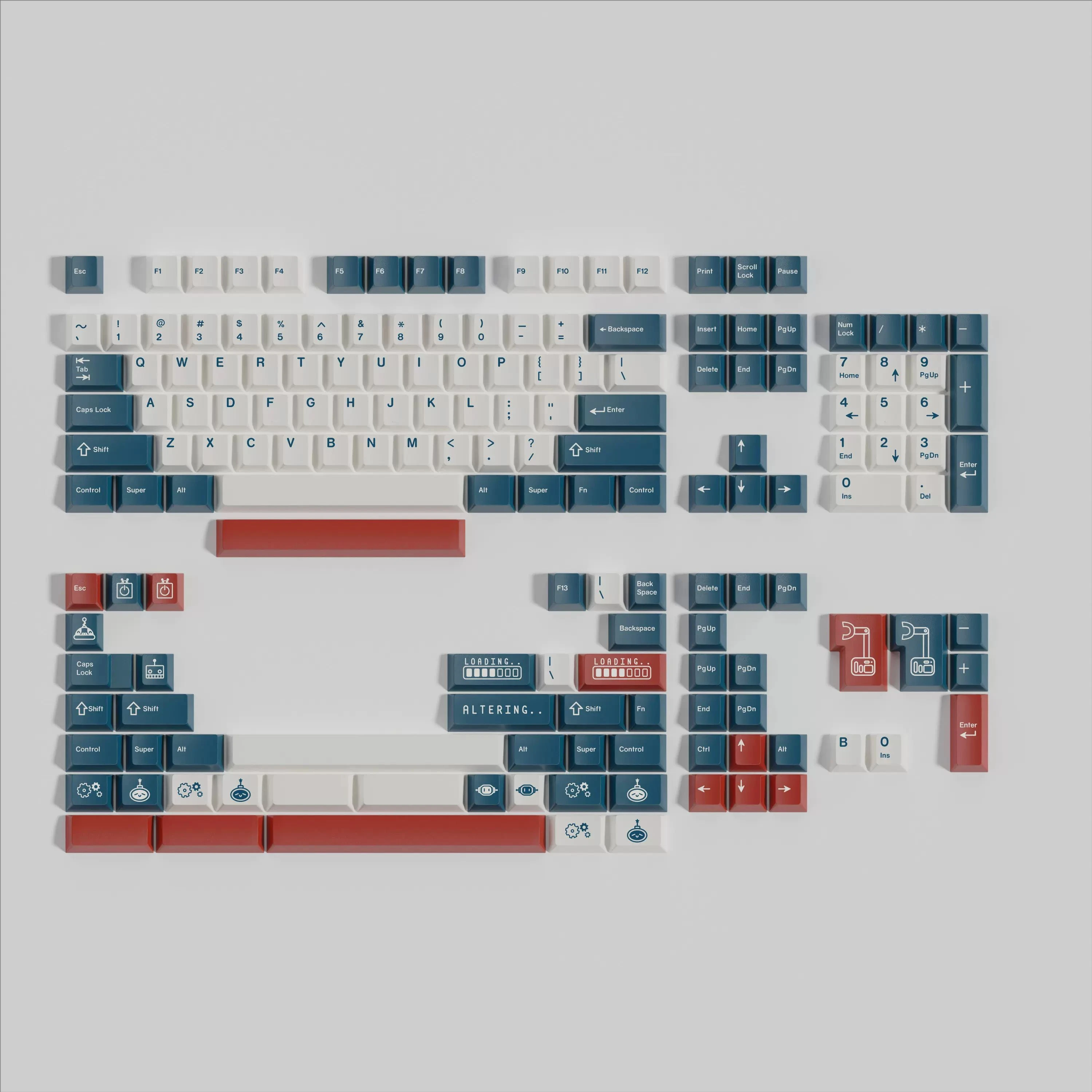 Набор клавишных колпачков PBT Azure Cherry Profile 5-сторонние колпачки для сублимационной