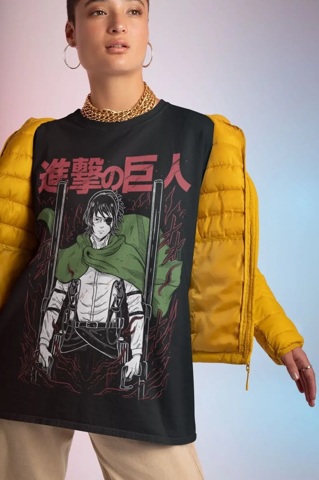 Футболка Hange Zoe Атака Титанов AOT аниме манга Леви Эрен сезон 4.