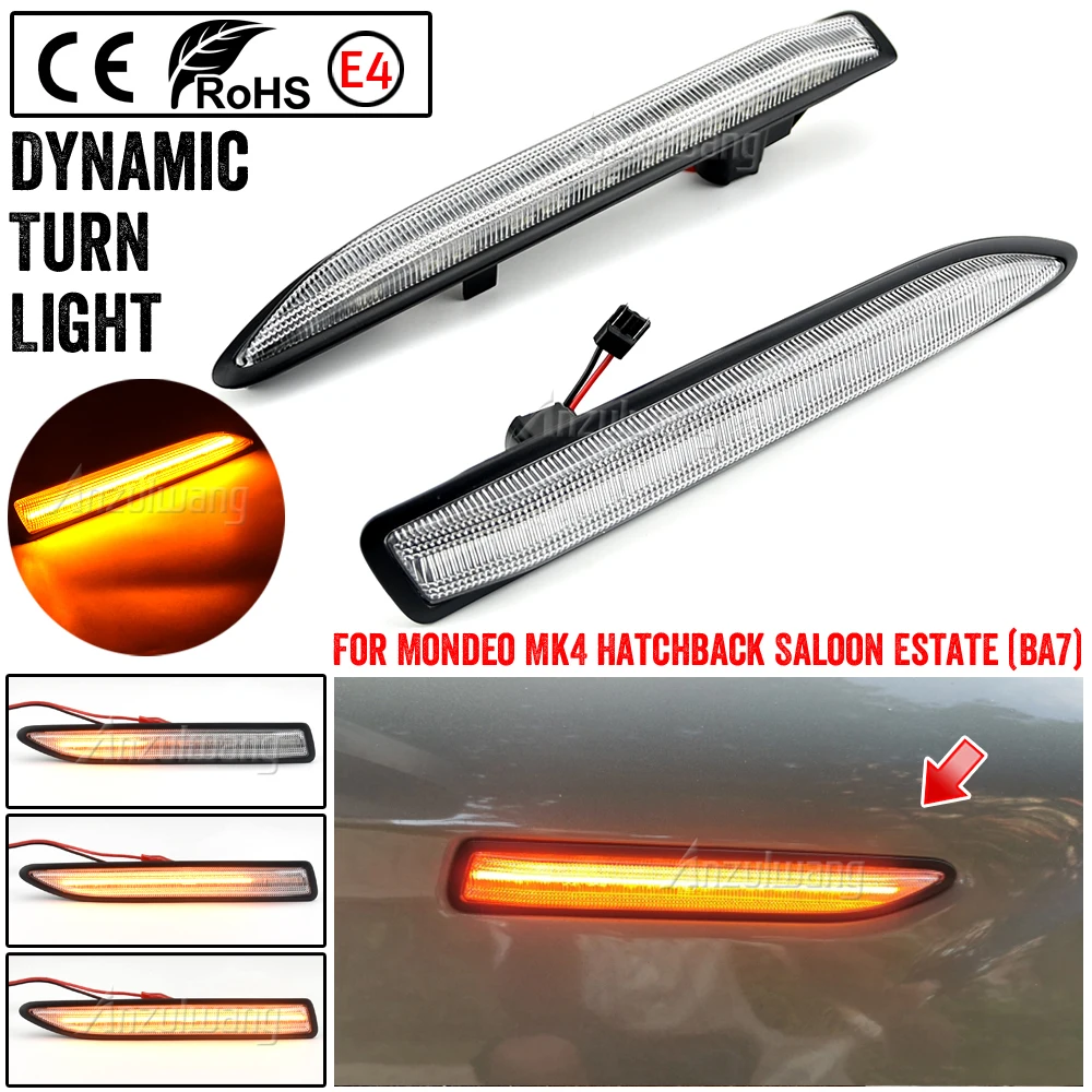 

For Ford Mondeo Mk4 2007 2008 2009 2010 2011 2012 2013 2014 2015 Hatchback/Saloon/Estate(BA7)LED Side Marker Light Turn Signal