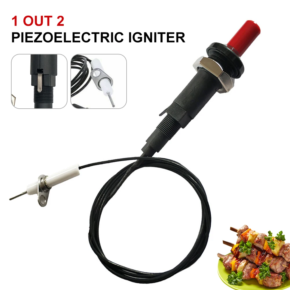 

1PC 2 Outlet BBQ Gas Grill Piezo Push Button Igniter with Spark Ignition Electrode Indoor Outdoor Barbecue Accessories
