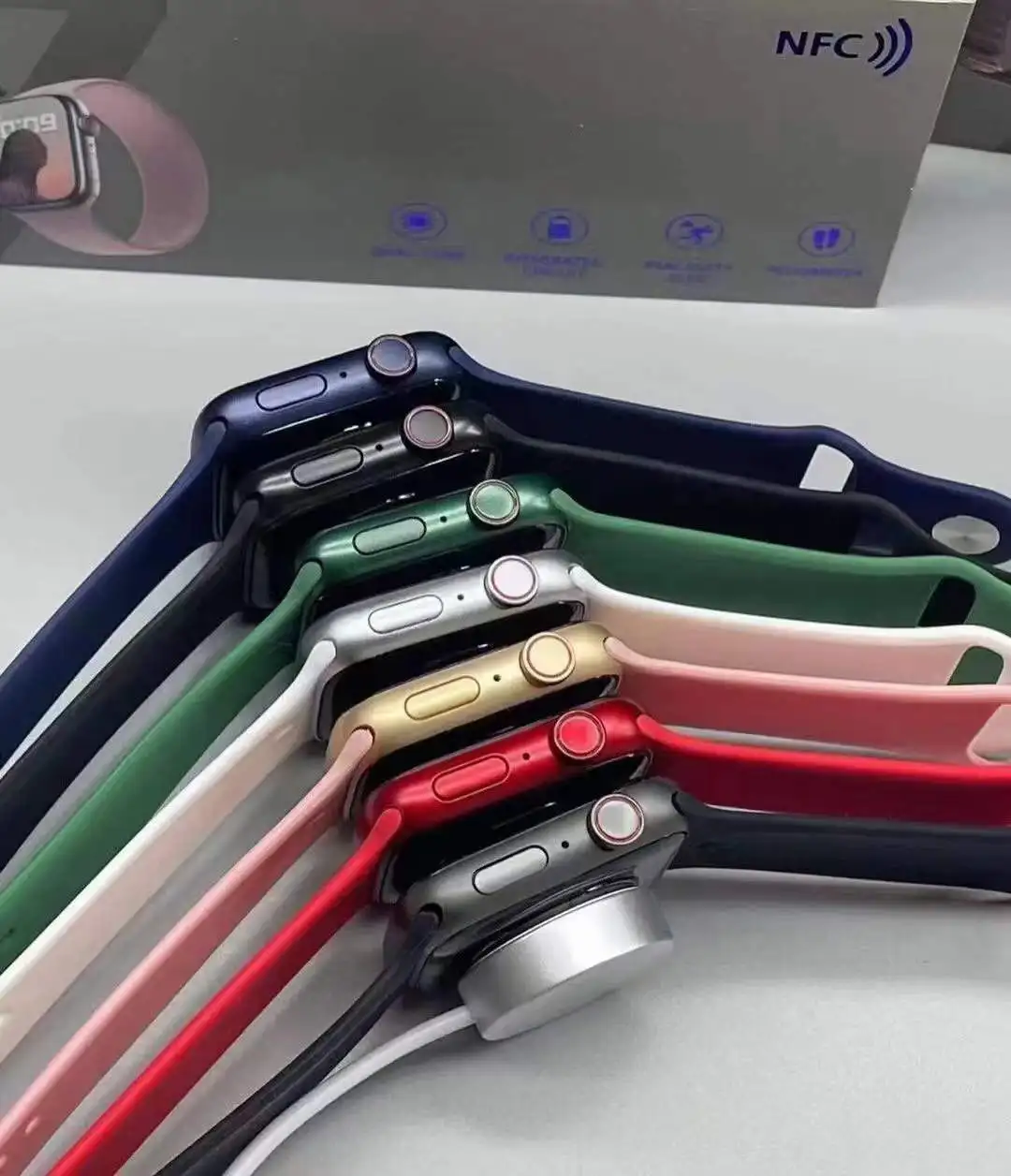 

20PCS Wholesale Smart Watch7 Android ISO SmartWatch Touch Screen Wireless Charge Fitness Watch Series 7 Watches IW7 Inteligente