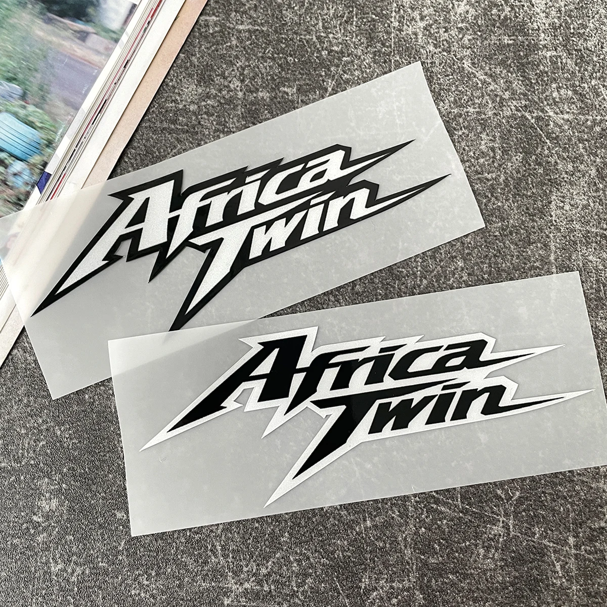 Фото 2 шт. светоотражающие виниловые наклейки для мотоцикла Africa Twin, для боковых панелей и переднего крыла, водонепроницаемые декоративные наклейки №3