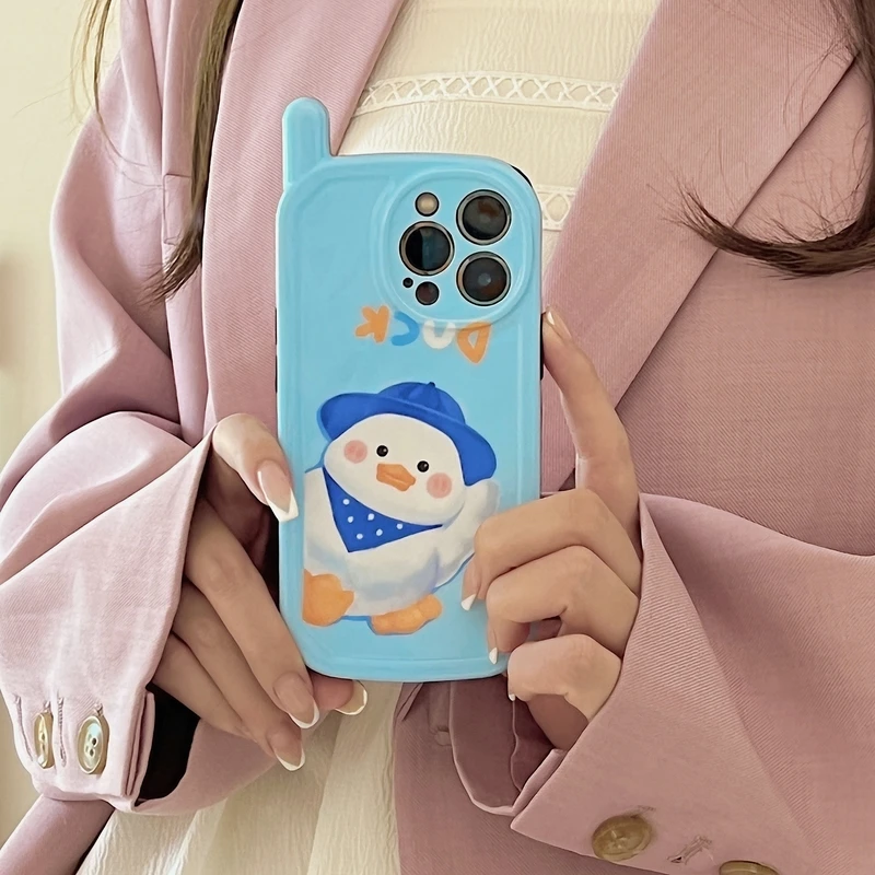 

Korea Cute Cartoon Animal Hat Duck Phone Case For iPhone 12 13 11 Pro Max Xr X Xs Xsmax Cases Shockproof Silicone Soft Cover