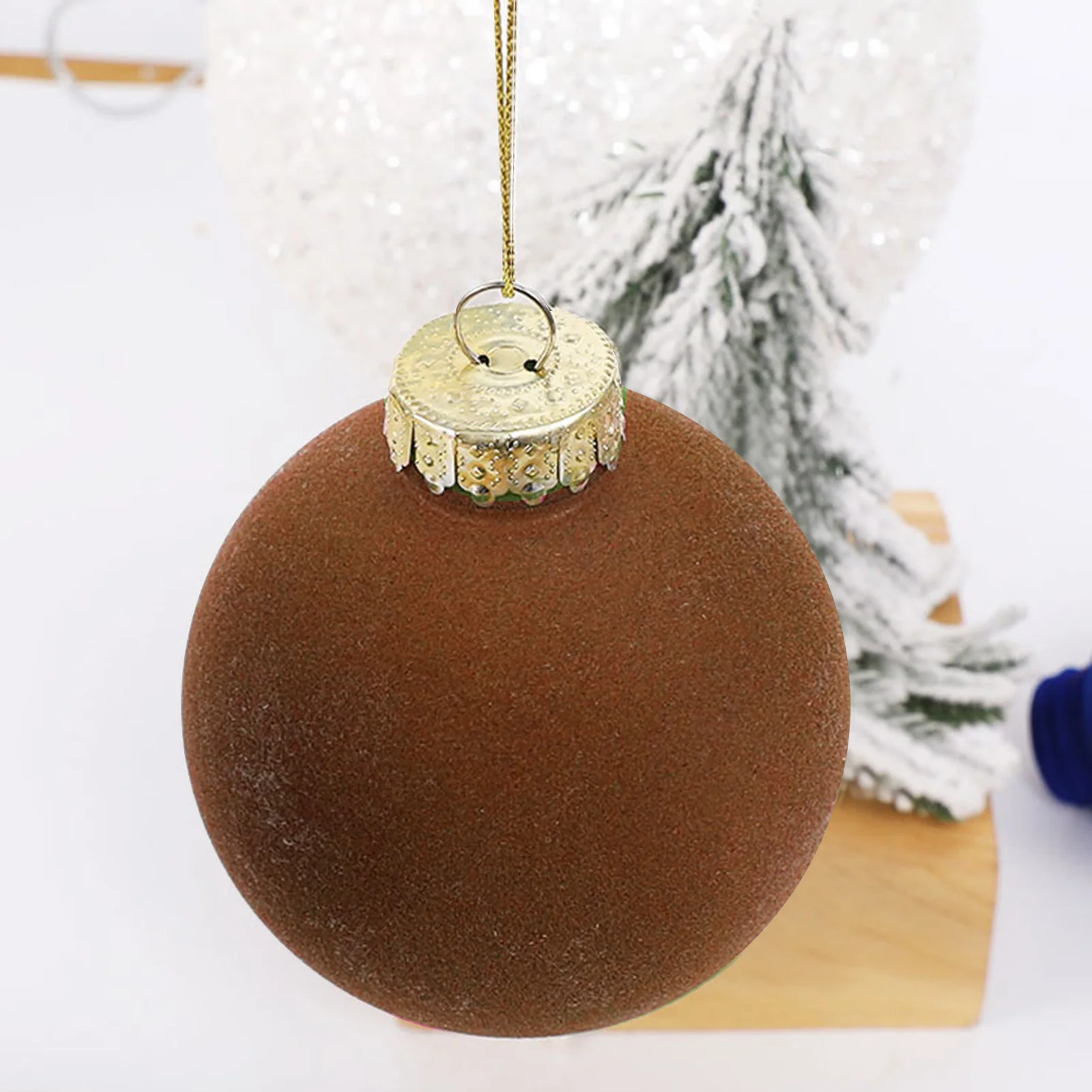 

Christmas Tree Flocked Balls Hanging Ornaments Lightweight Xmas Party Decoration For Christmas Tree