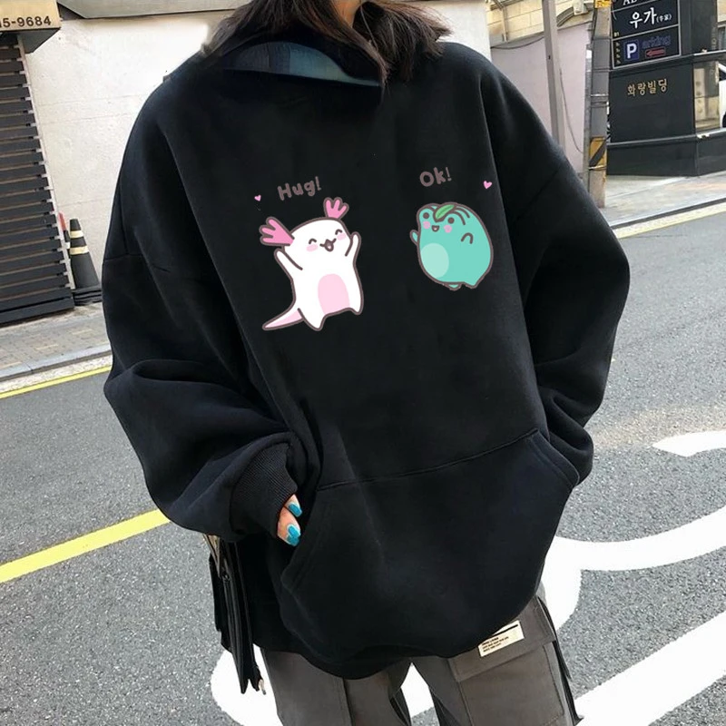 

y2k hoodies sudaderas sweatshirts Fashion Men's/Women's Axolotl Hoodies Spring Autumn Frog Casual Hoodies Sweatshirts Unisex Whi