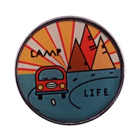camping camping life outdoor adventure enamel pin wrap clothes lapel brooch fine badge fashion jewelry friend gift