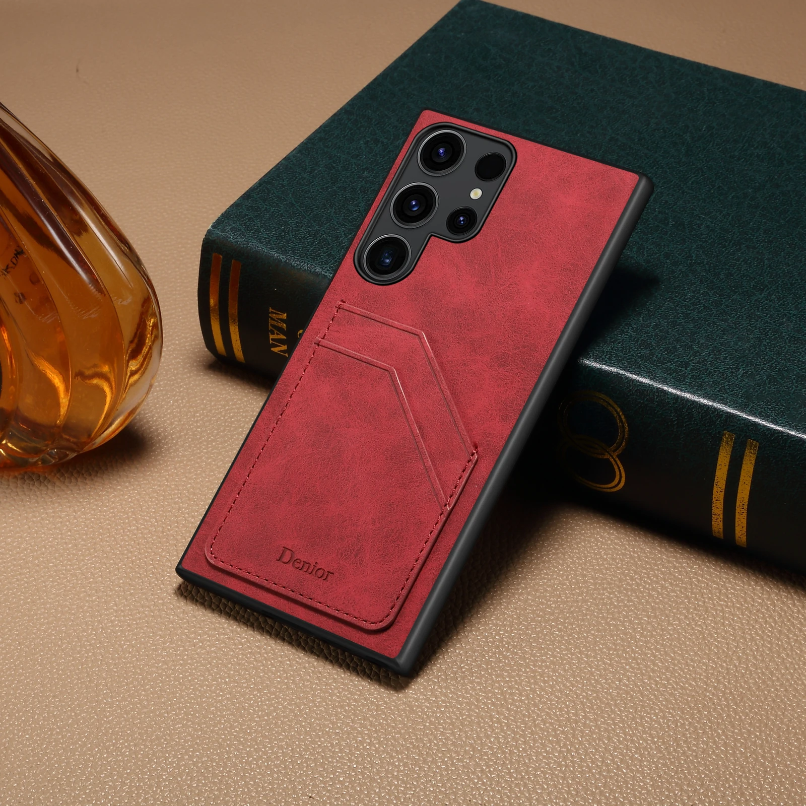 Высококачественный деловой минималистичный кожаный чехол с двумя картами для