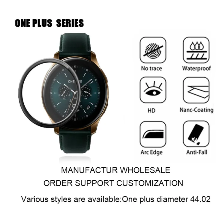 

Защита для экрана для One Plus-диаметр 44.02, закаленное стекло, защитные аксессуары, серия IWatch, полное покрытие экрана, окантовка