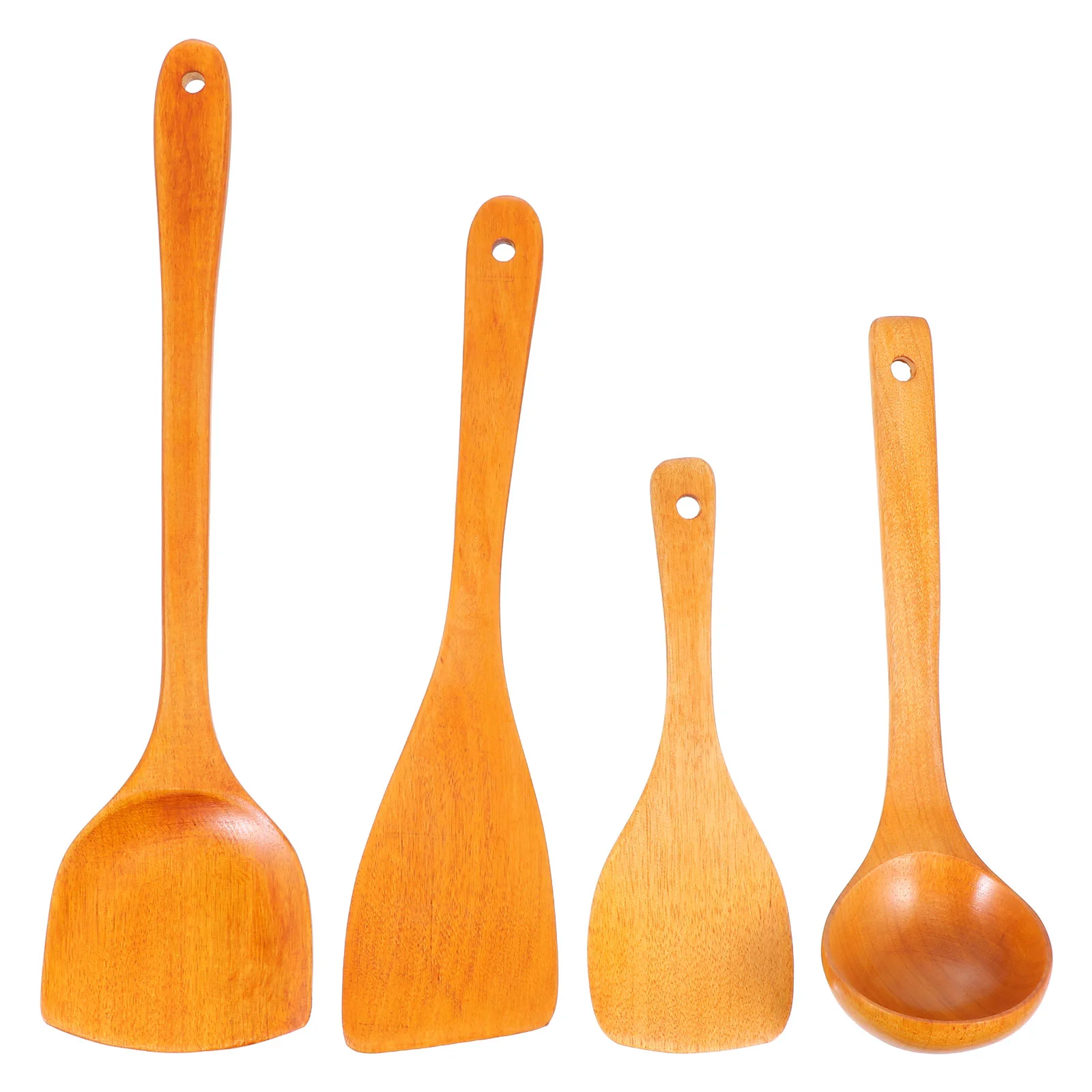 

Wooden Cooking Spatula Set Soup Stick Ladle Wood Utensils Spoons Non Utensil Spatulas Kitchen Turner Nonstick Spoon Ladles